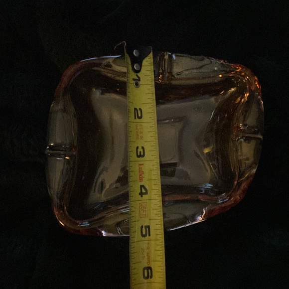 Pink heavy glass vintage ashtray mid century modern - Picture 6 of 8